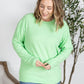 Corrine Ribbed Pullover Top - Lime