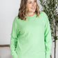 Corrine Ribbed Pullover Top - Lime