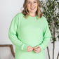 Corrine Ribbed Pullover Top - Lime