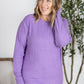 Corrine Ribbed Pullover Top - Purple