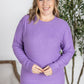 Corrine Ribbed Pullover Top - Purple