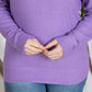 Corrine Ribbed Pullover Top - Purple