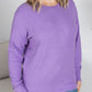 Corrine Ribbed Pullover Top - Purple