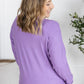 Corrine Ribbed Pullover Top - Purple