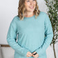 Corrine Ribbed Pullover Top - Dusty Blue