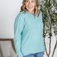 Corrine Ribbed Pullover Top - Dusty Blue