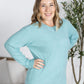 Corrine Ribbed Pullover Top - Dusty Blue