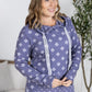 Hailey Pullover Hoodie - Slate Purple Floral