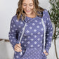 Hailey Pullover Hoodie - Slate Purple Floral