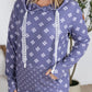 Hailey Pullover Hoodie - Slate Purple Floral