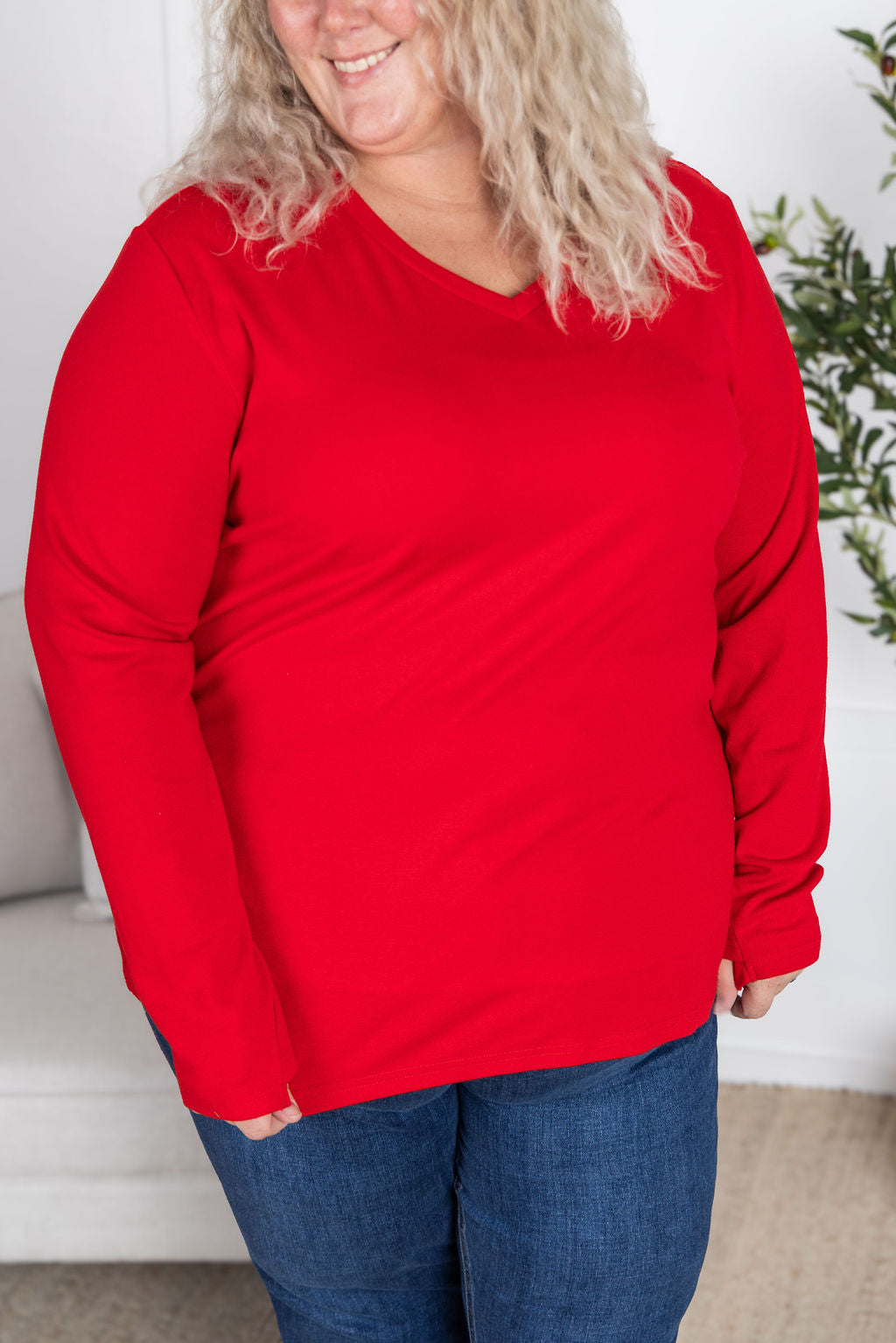 Leah Long Sleeve Top - Red