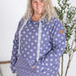 Hailey Pullover Hoodie - Slate Purple Floral