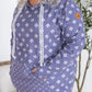 Hailey Pullover Hoodie - Slate Purple Floral