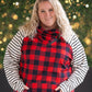 Zoey ZipCowl - Buffalo Plaid and Oatmeal Stripes