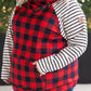 Zoey ZipCowl - Buffalo Plaid and Oatmeal Stripes