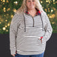 HalfZip Hoodie - Oatmeal Stripes and Buffalo Plaid