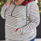 HalfZip Hoodie - Oatmeal Stripes and Buffalo Plaid