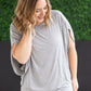 Darcy Dolman Top - Light Grey