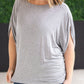 Darcy Dolman Top - Light Grey