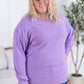 Corrine Ribbed Pullover Top - Purple