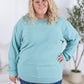 Corrine Ribbed Pullover Top - Dusty Blue