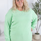 Corrine Ribbed Pullover Top - Lime