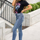 High Waist Skinny Jeans w/ Shark Bit Hem - Judy Blue
