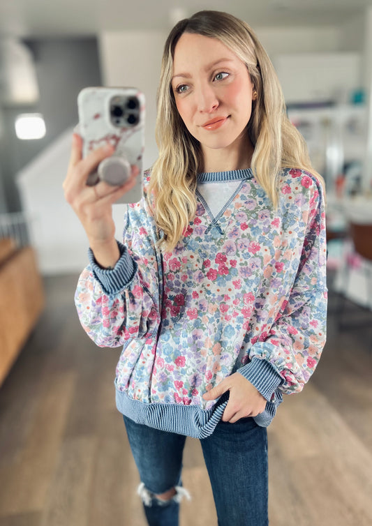 Meadow Breeze Floral Pullover
