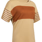 Color-block Round Neck Short Sleeve Tee