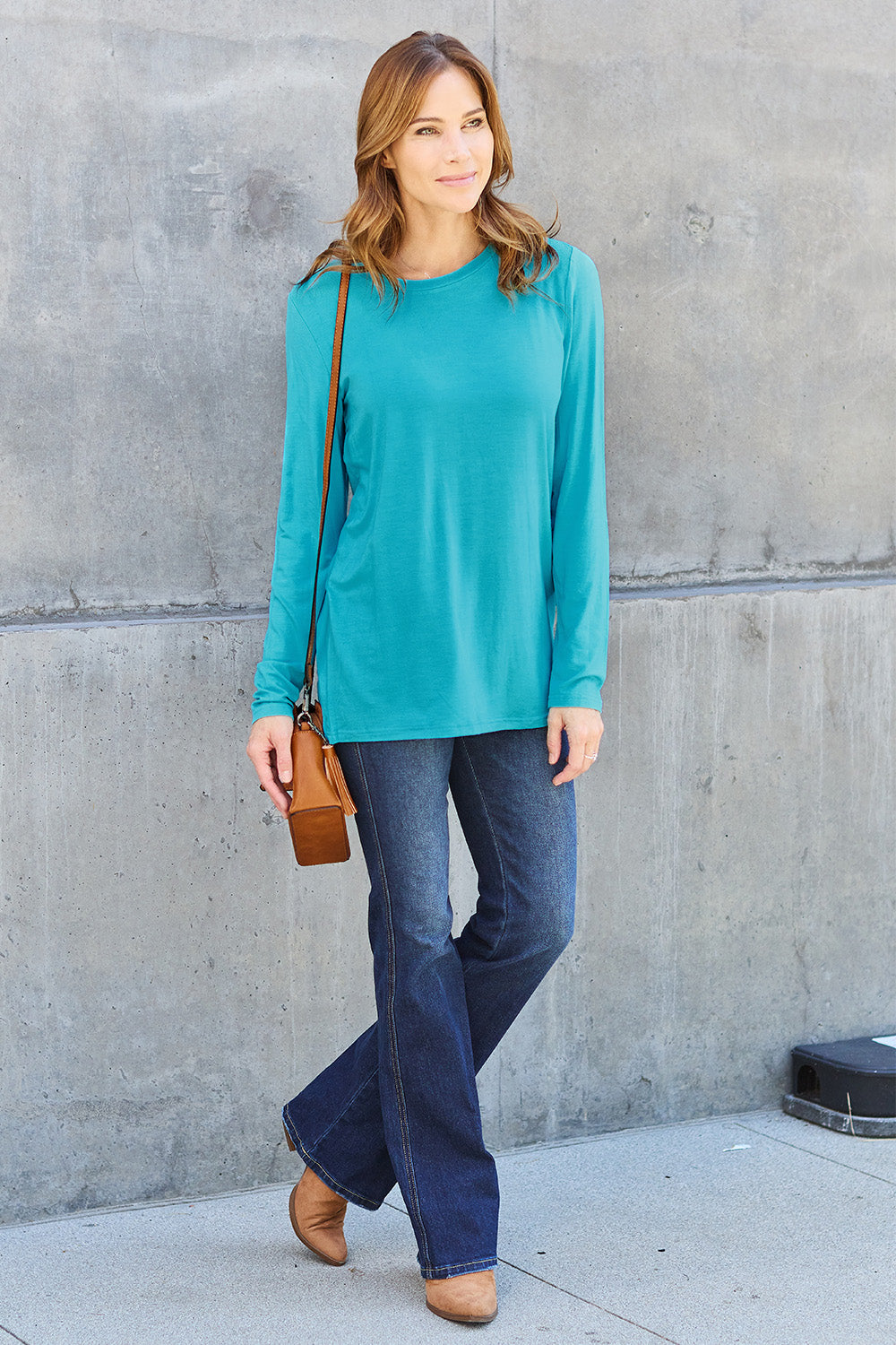 The Basics Round Neck Long Sleeve Top