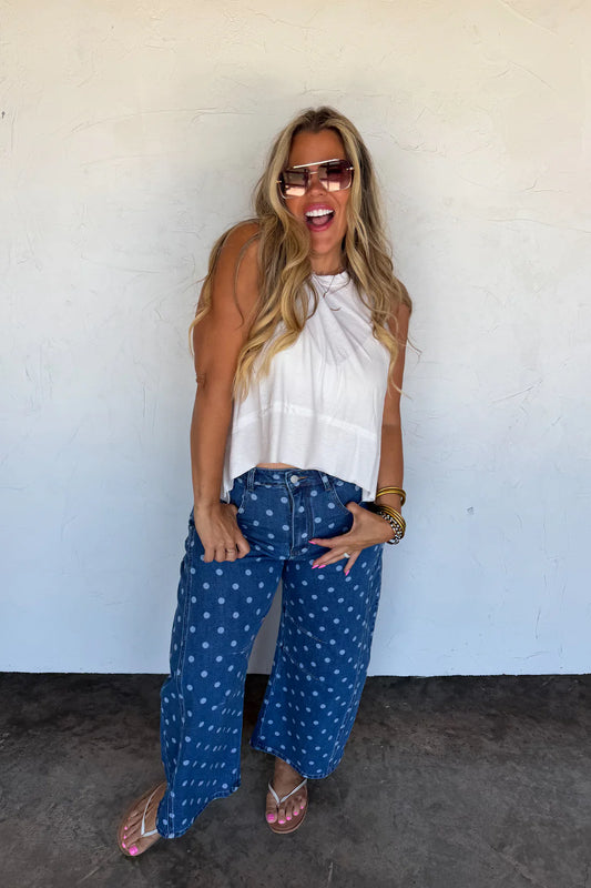 PREORDER: Darling Dot Barrel Jeans // eta early August