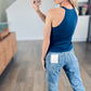 Skinny Rib Grecian Neck Built in Bra Tank