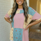 Patchwork Floral Waffle Knit Top