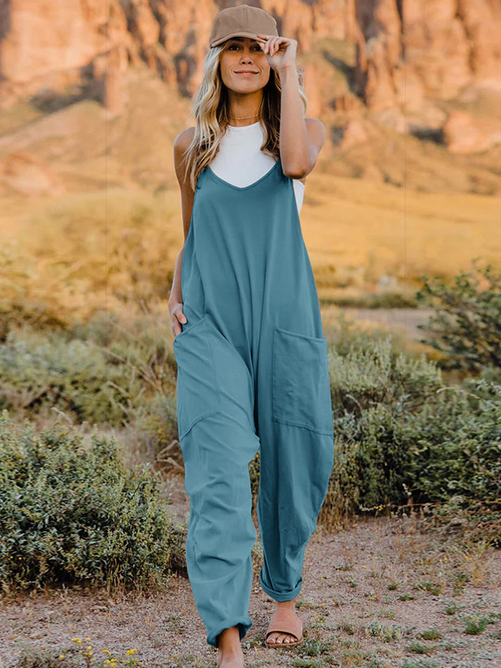 Roam V-Neck Pocketed Jumpsuit