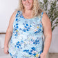 Luxe Crew Tank - Light Blue Floral Bliss