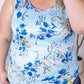 Luxe Crew Tank - Light Blue Floral Bliss