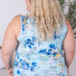 Luxe Crew Tank - Light Blue Floral Bliss