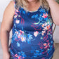 Luxe Crew Tank - Navy Floral Bliss