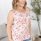 Luxe Crew Tank - Ivory Pink Floral
