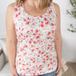 Luxe Crew Tank - Ivory Pink Floral