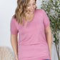 Sophie Pocket Tee - Rose