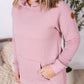 Tatum Textured Pullover Hoodie - Rose
