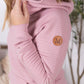 Tatum Textured Pullover Hoodie - Rose
