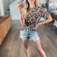 Deep Floral Mesh Top