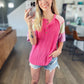 *free ship today* Twisted Rib Colorblock Henley