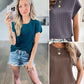 Tess Round Neck Cap Sleeve Top