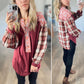 Floral Plaid Mixed Print Top