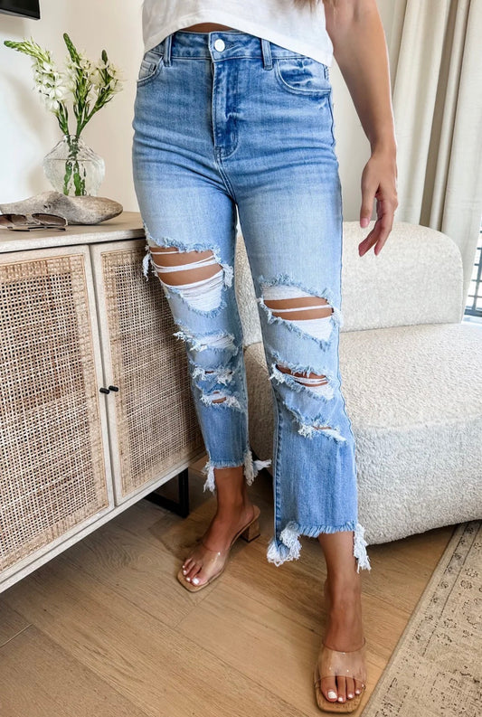 PREORDER: Urban Distressed Crop Jean // eta early May