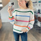 *free ship today* Happy Days Stripe Pointelle Sweater