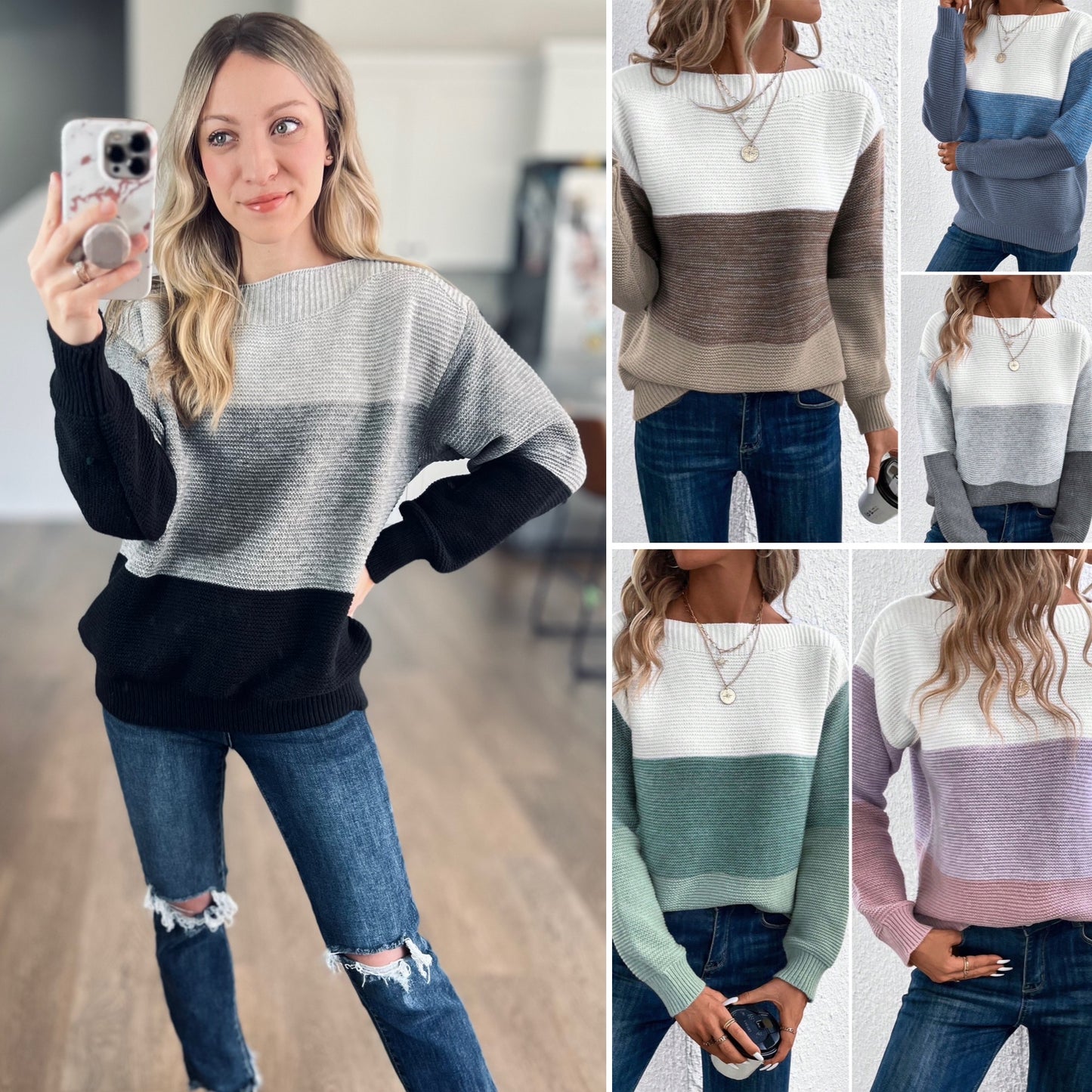 Sindra Color Block Sweater